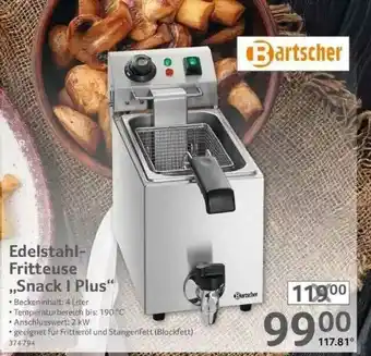 Selgros Bartscher Edelstahl-fritteuse „snack I Plus” Angebot