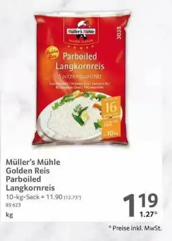 Selgros Müller's Mühle Golden Reis Parboíled Langkornreis Angebot