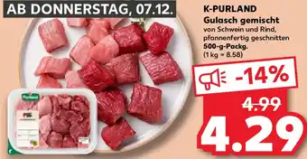 Kaufland K-PURLAND Gulasch gemischt 500 g Packg. Angebot