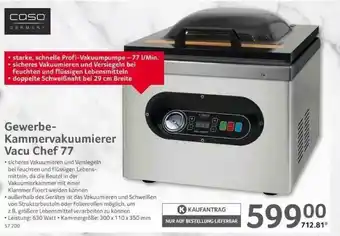 Selgros Caso Germany Gewerbe-kammervakuumierer Vacu Chef 77 Angebot