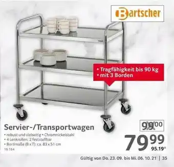 Selgros Bartscher Service-- Transportgwagen Angebot