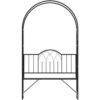 ManoMano Outsunny rosenbogen mit bank rosenbank laubenbank philosophenbank rankgitter rankhilfe gartenbank metall schwarz 121 x 50 x 2 Angebot