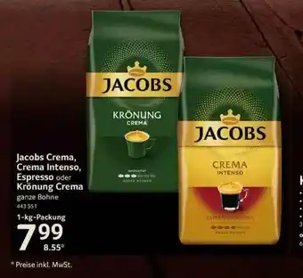 Selgros Jacobs Crema, Crema Intenso, Espresso Oder Krönung Crema Angebot