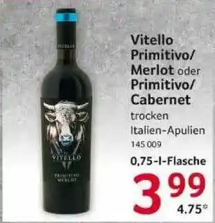 Selgros Vitello Primitivo- Merlot Oder Primitivo- Cabernet Troken Italian-apulien Angebot