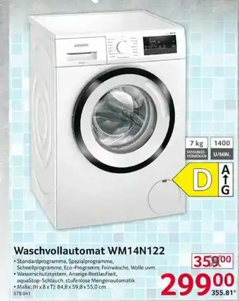 Selgros Waschvollautomat Wm14n122 Angebot