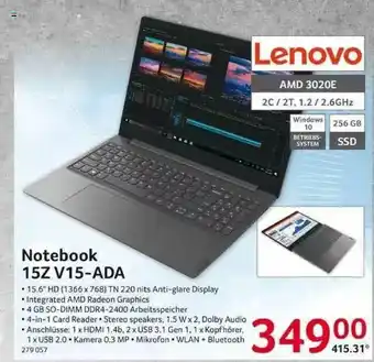 Selgros Lenovo Notebook 15z V15-ada Angebot