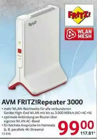 Selgros Avm Fritz!repeater 3000 Angebot