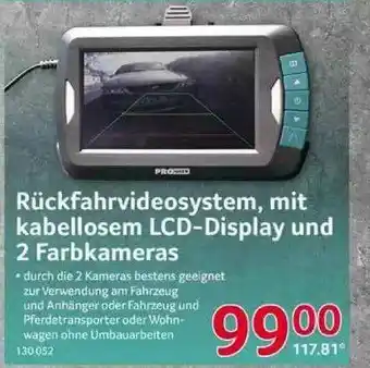 Selgros Rückfahrvideosystem, Mit Kabellosem Lcd-display Und 2 Farbkameras Angebot