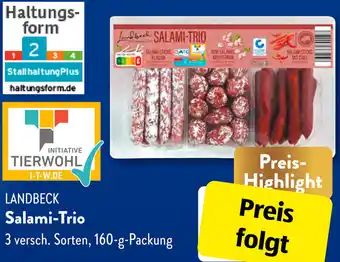 Aldi Süd LANDBECK Salami-Trio 160 g Packung Angebot