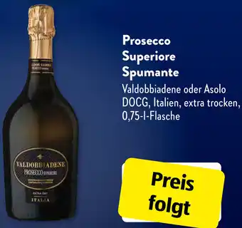 Aldi Süd Prosecco Superiore Spumante 0,75 L Flasche Angebot