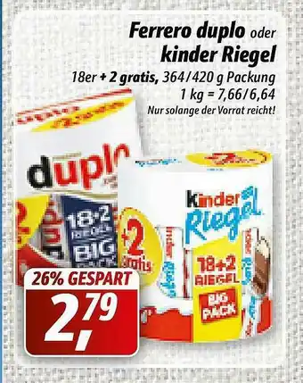 Simmel Ferrero Duplo Oder Kinder Riegel Angebot