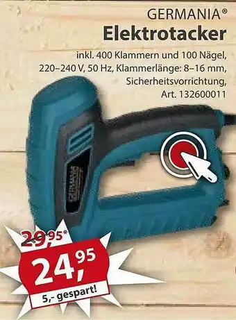 Sonderpreis Baumarkt Germania Elektrotacker Angebot