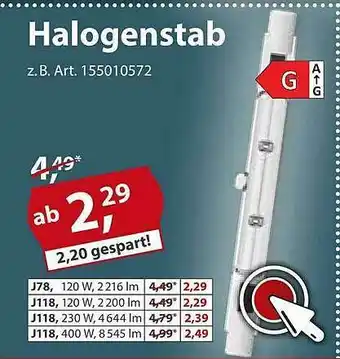 Sonderpreis Baumarkt Halogenstab Angebot