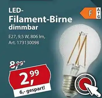 Sonderpreis Baumarkt Led-filament-birne Dimmbar Angebot