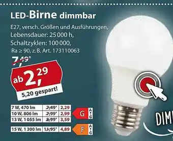 Sonderpreis Baumarkt Led-birne Dimmbar Angebot