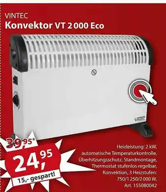 Sonderpreis Baumarkt Vintec Konvektor Vt 2000 Eco Angebot