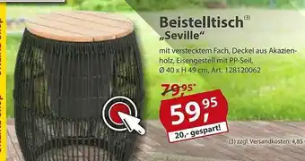 Sonderpreis Baumarkt Beistelltisch „seville” Angebot