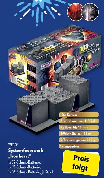 Aldi Süd WECO Systemfeuerwerk ,,Ironheart" Angebot