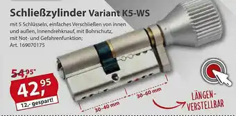 Sonderpreis Baumarkt Schließzylinder Variant K5-ws Angebot