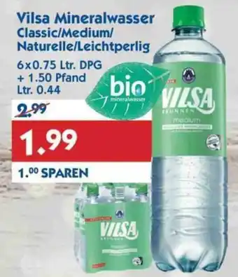 Hol'ab Getränkemarkt Vilsa Mineralwasser Classic/Medium/ Naturelle/Leichtperlig 6x0.75 Ltr. Angebot