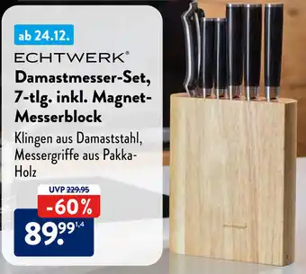 Aldi Süd ECHTWERK Damastmesser-Set, 7-tlg. inkl. Magnet Messerblock Angebot