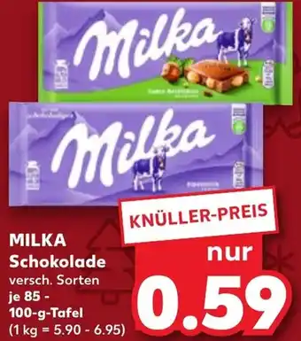 Kaufland MILKA Schokolade 85 - 100 g Tafel Angebot