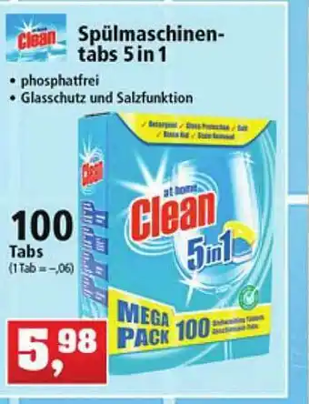 Thomas Philipps Clean Spülmaschinen-tabs 5 In 1 Angebot