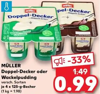 Kaufland MÜLLER Doppel-Decker oder Wackelpudding 4x125 g Becher Angebot