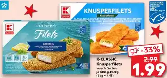 Kaufland K-CLASSIC Knusperfilets 400 g Packg. Angebot