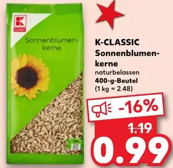 Kaufland K-CLASSIC Sonnenblumenkerne 400 g Beutel Angebot