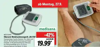 Lidl Medisana Oberarm-bludruckmessgerät „bu 510” Angebot