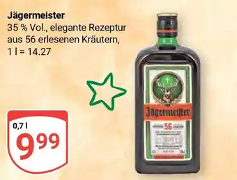 Globus Jägermeister 35% Vol., je 0,7 L Angebot