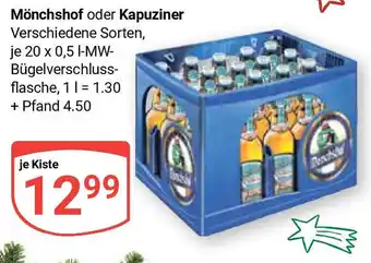 Globus Mönchshof oder Kapuziner Verschiedene Sorten, je 20 x 0,5 I-MW-Bügelverschluss-flasche Angebot