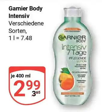 Globus Garnier Body Intensiv je 400 ml Angebot