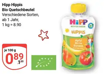 Globus Hipp Hippis Bio Quetschbeutel je 100 g Angebot