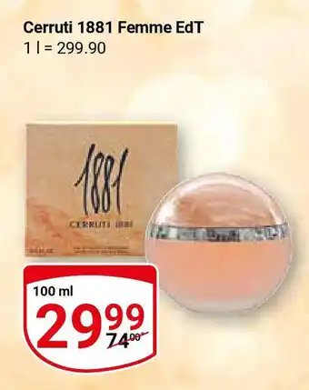 Globus Cerruti 1881 Femme EdT 100 ml Angebot