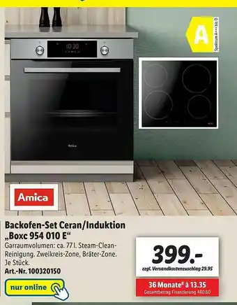 Lidl Backofen-set Ceran Induktion „boxc 954 010 E” Amica Angebot