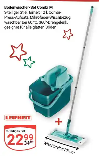 Globus LEIFHEIT Bodenwischer-Set Combi M 3-teiliges Set Angebot