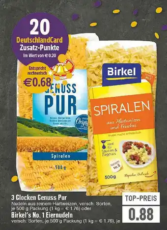 E-Center 3 Glocken Genuss Pur Oder Birkel's No. 1 Eiernudeln Angebot