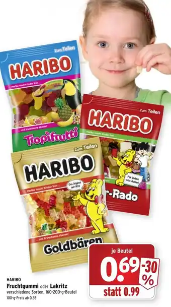 Wasgau Haribo Fruchtgummi oder Lakritz 160-200g Beutel Angebot