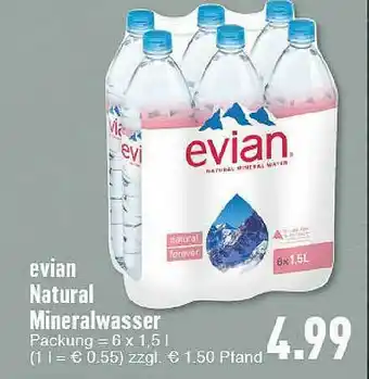 E-Center Evian Natural Mineralwasser Angebot