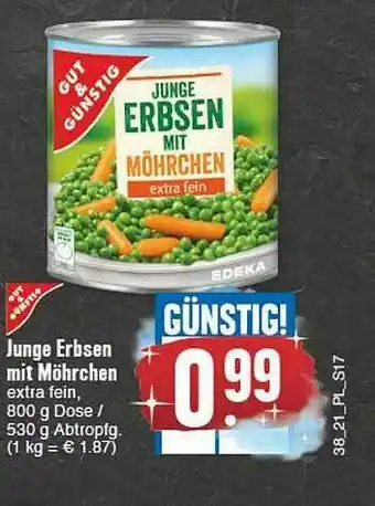 E-Center Gut & Günstig Junge Erbsen Mit Möhrchen Angebot