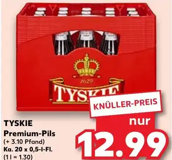 Kaufland TYSKIE Premium-Pils Ka. 20 x 0,5-I-FI. Angebot