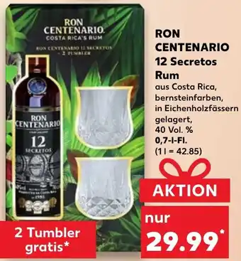 Kaufland RON CENTENARIO 12 Secretos Rum 0,7 L-Fl. Angebot