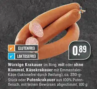 Edeka Würzige Krakauer Mit Oder Ohne Kümmel, Käsekrakauer Oder Putenkrakauer Angebot