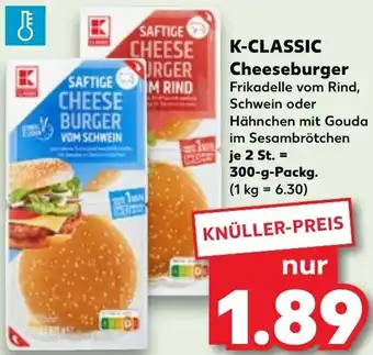 Kaufland K-CLASSIC Cheeseburger 300 g Packg. Angebot