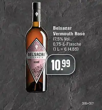 Edeka Belsazar Vermouth Rosé Angebot