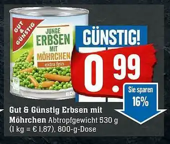 Edeka Gut & Günstig Erbsen Mit Möhrchen Angebot