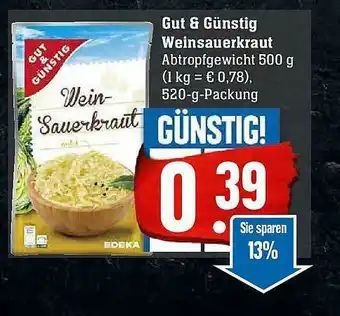 Edeka Gut & Günstig Weinsauerkraut Angebot