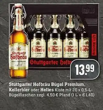 Edeka Stuttgarter Hofbräu Bügel Premium, Kellerbier Oder Helles Angebot